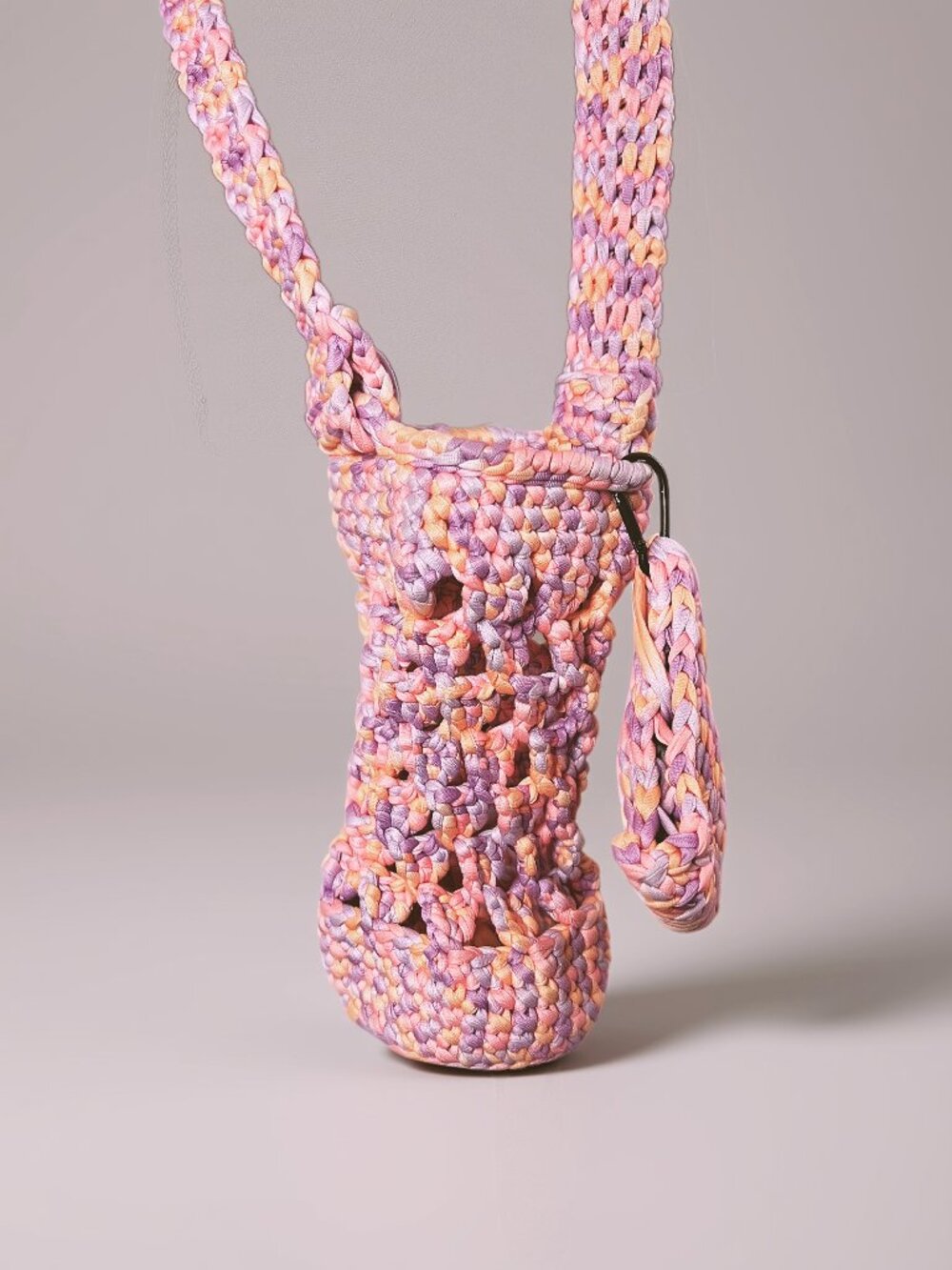 Handmade Crochet Water Bottle Crossbody Bag + Mini Wallet